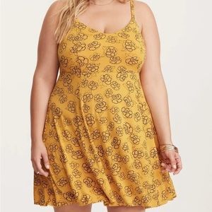 Torrid Cross-Strap Marigold Flower Dress